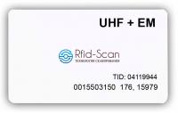 RFID карта комбинированная UHF + EM, ISO (с номером)